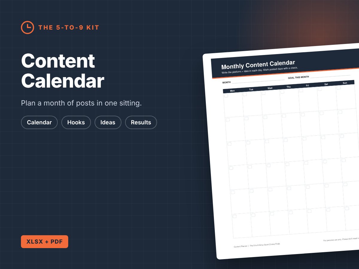 Content Calendar & Social Planner preview