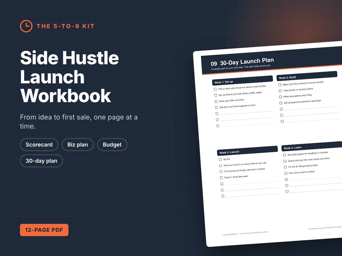 Side Hustle Launch Workbook preview