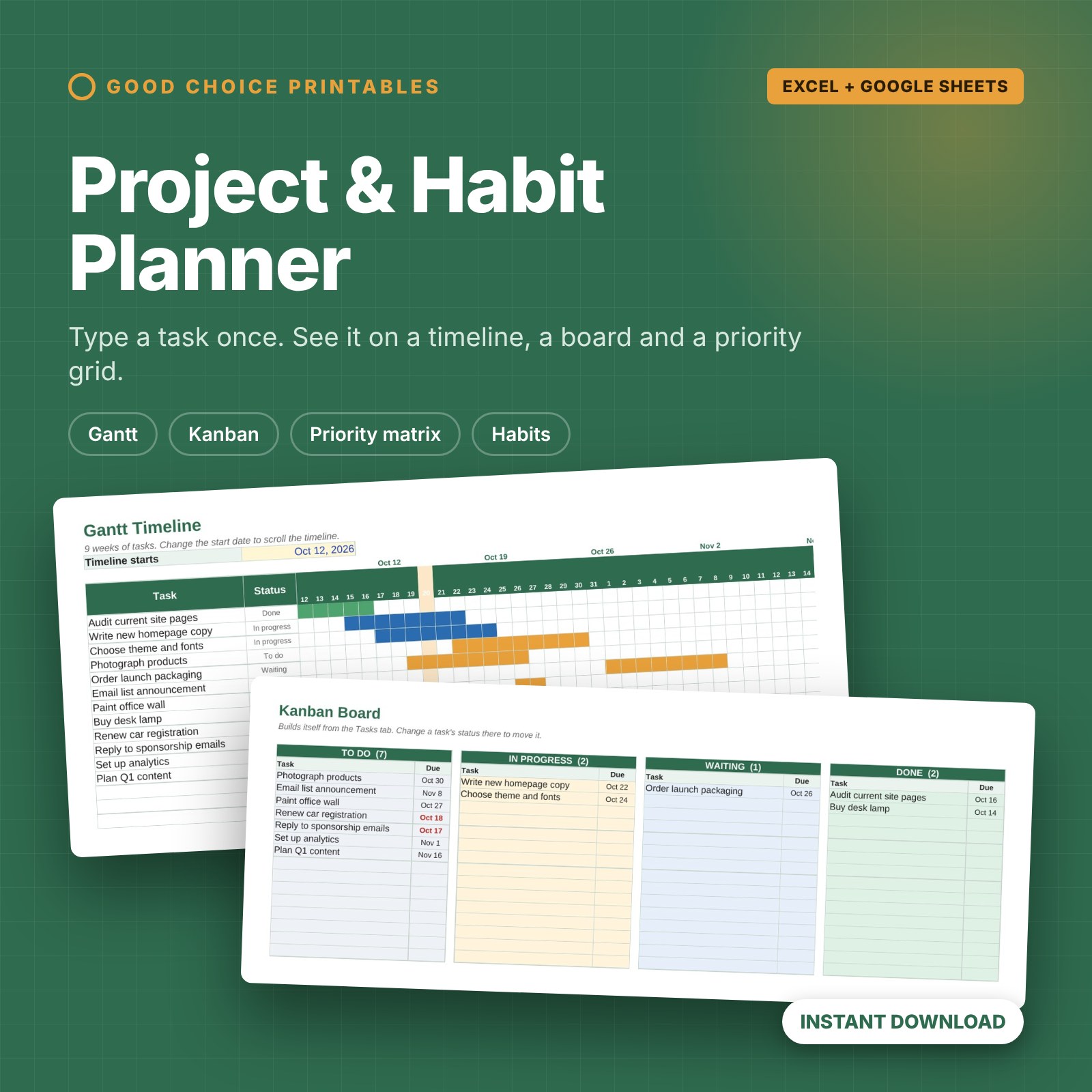 Project & Habit Planner preview
